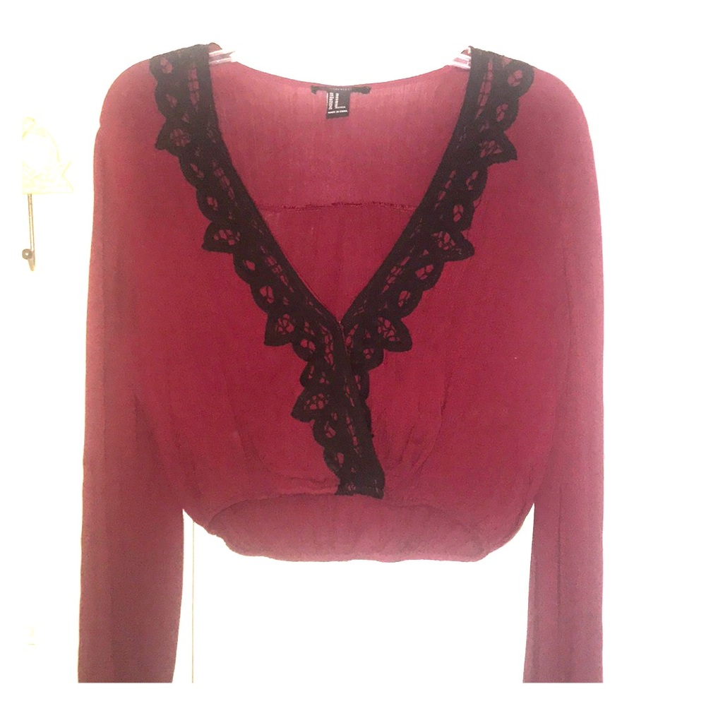 Long sleeve open front crop top